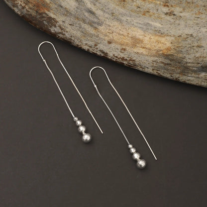 Silver Dangle Long Earrings