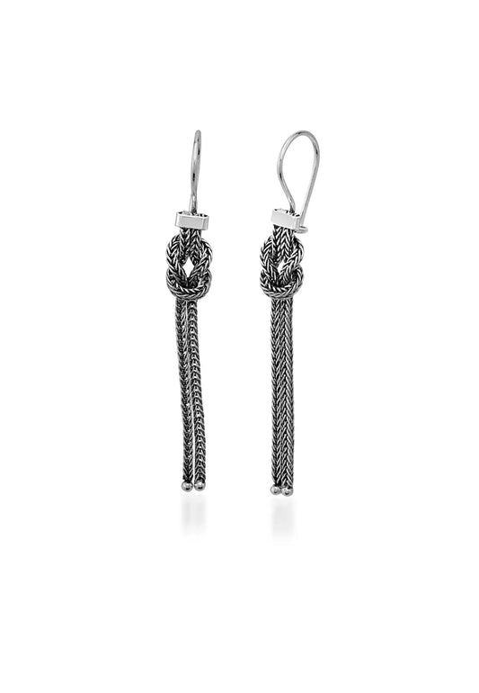 Silver Knot Dangle Earrings