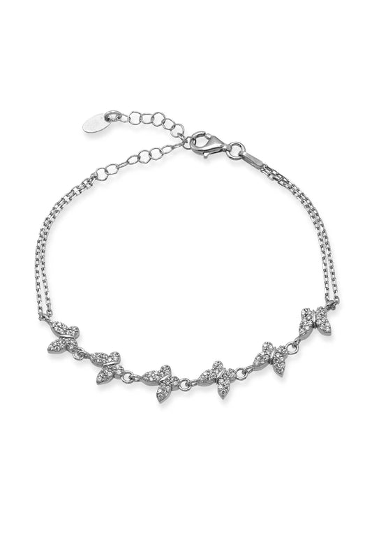 Silver Stone Butterfly Bracelet