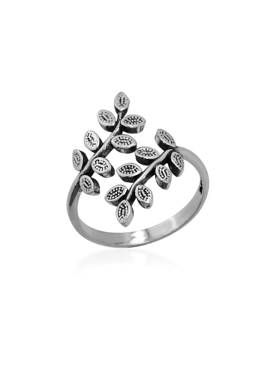 Silver Leaf Ring