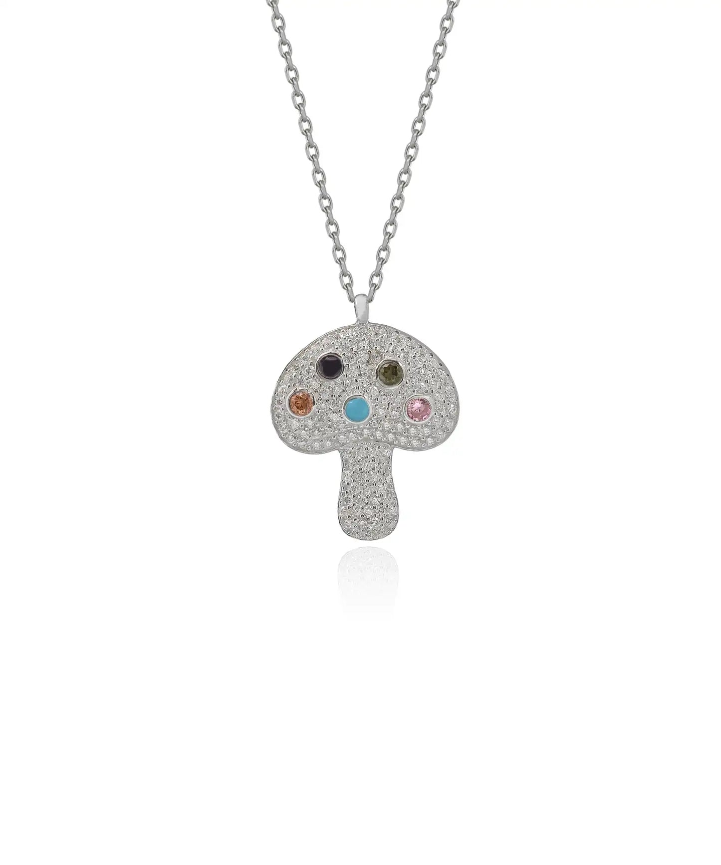 Silver Mushroom Necklace