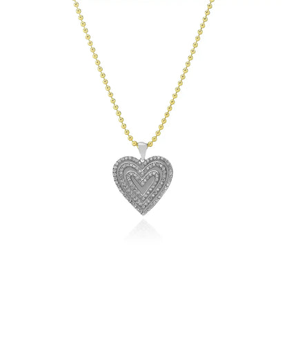 Silver Stone Heart Necklace