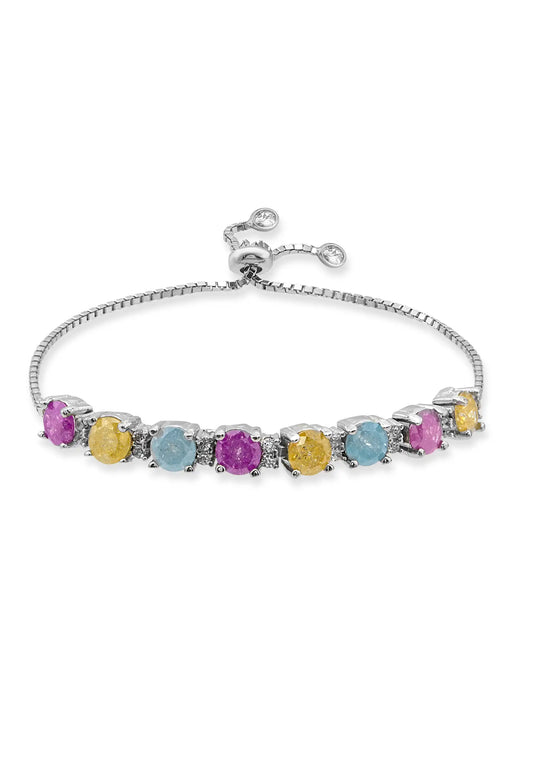 Silver Colorful Stone Bracelet