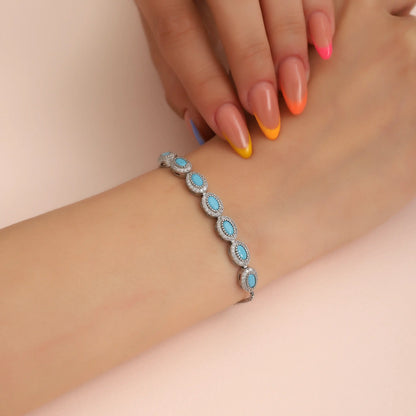 Silver Blue Stone Bracelet