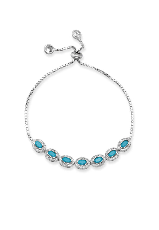 Silver Blue Stone Bracelet