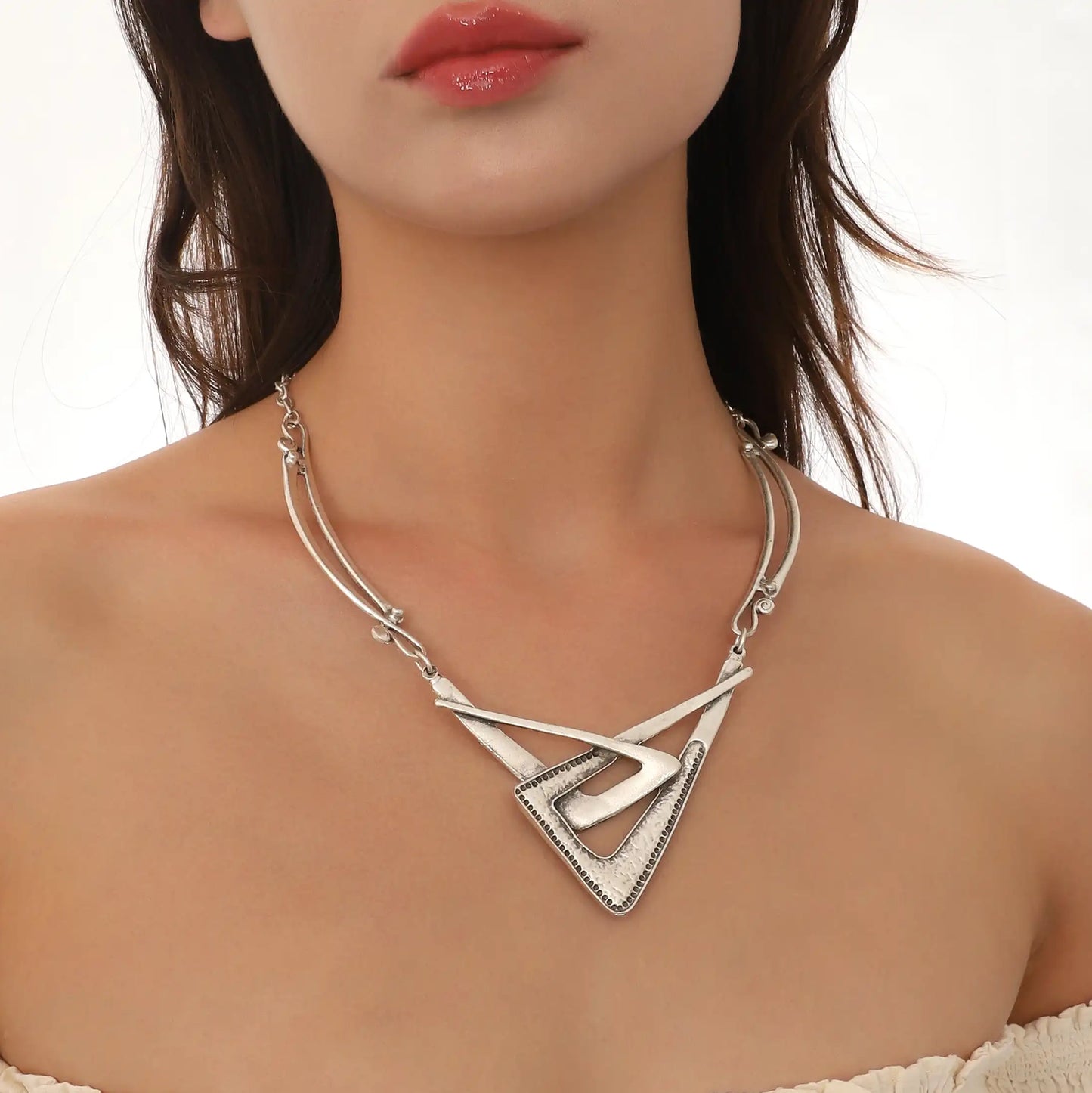 Sterling Silver Plated Unique Women Necklace