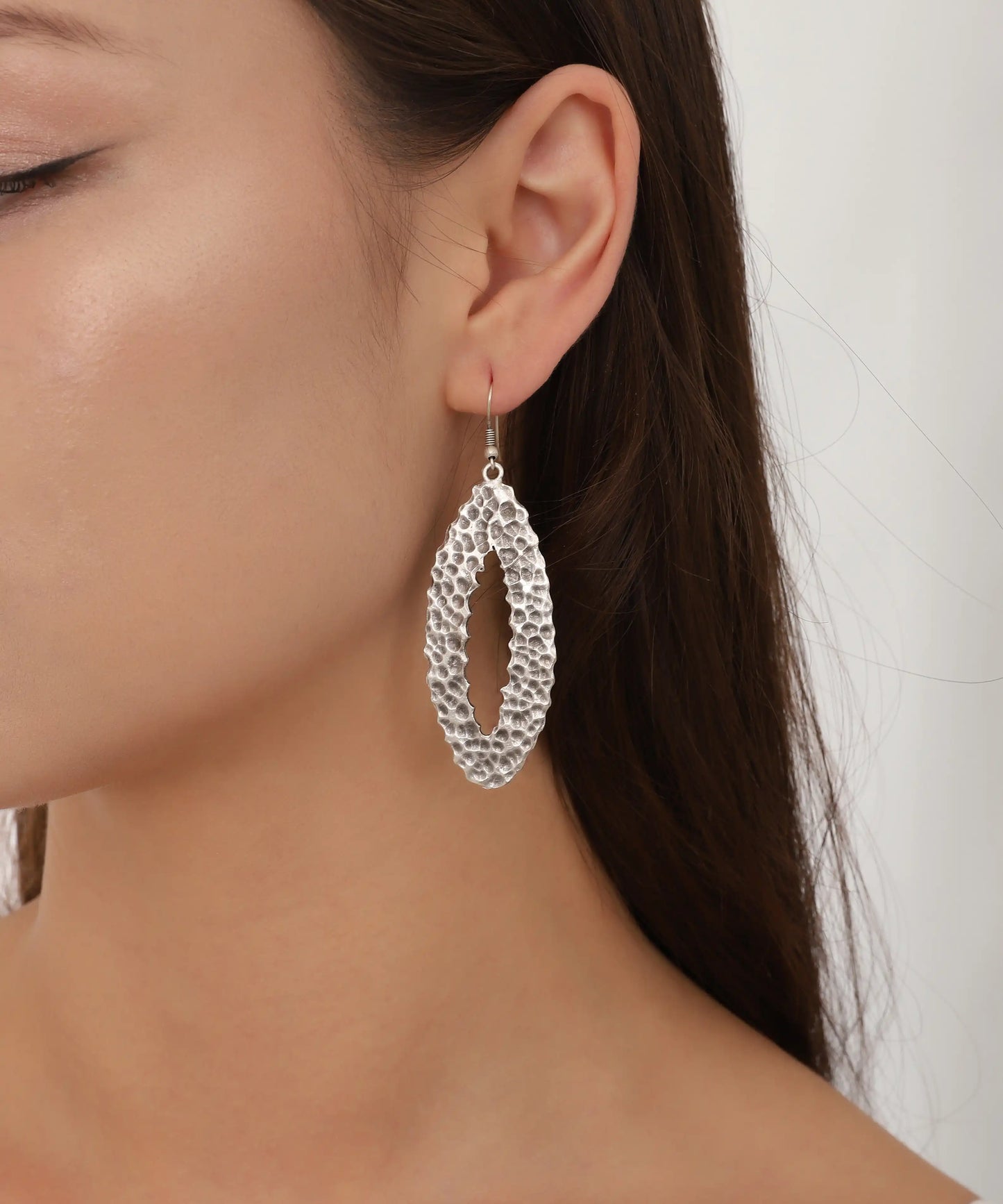 Silver Plated Textured Earrings