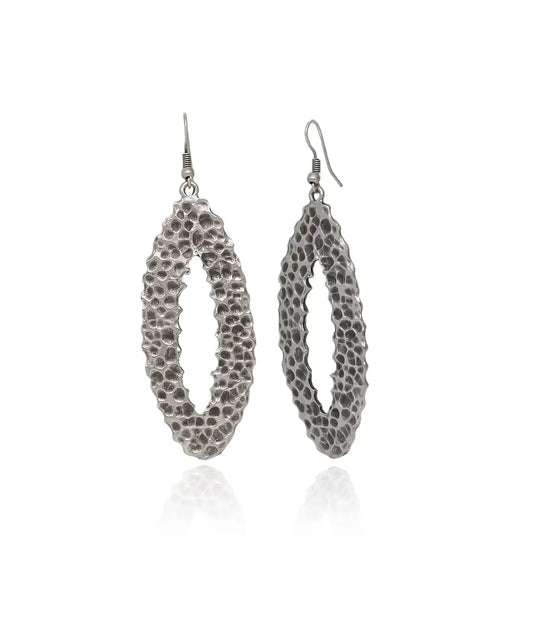 Silver Plated Textured Earrings