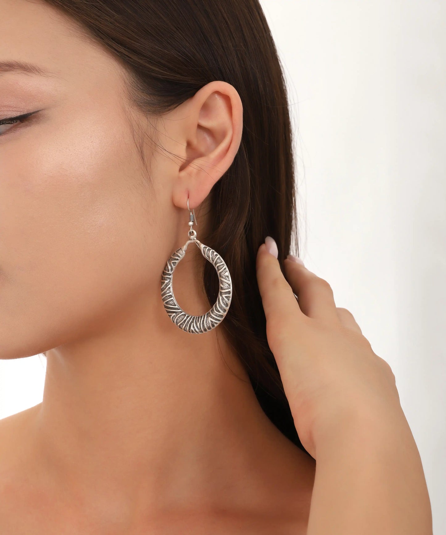 Silver Plated Circle Boho Earrings