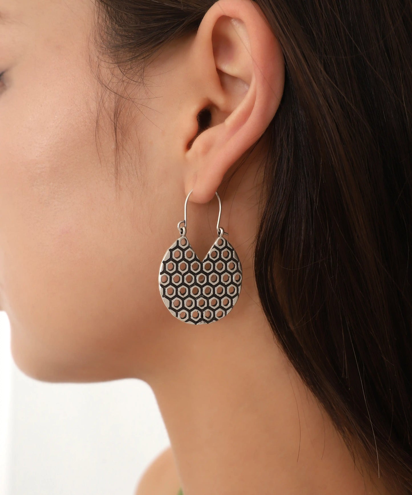 Silver Plated Textured Earrings