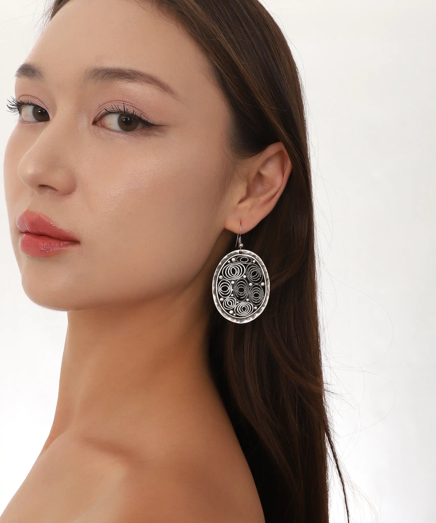 Silver Plated Textured Earrings