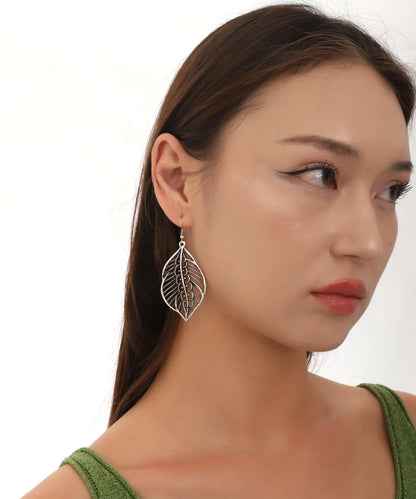 Silver Plated Leaf Earrings