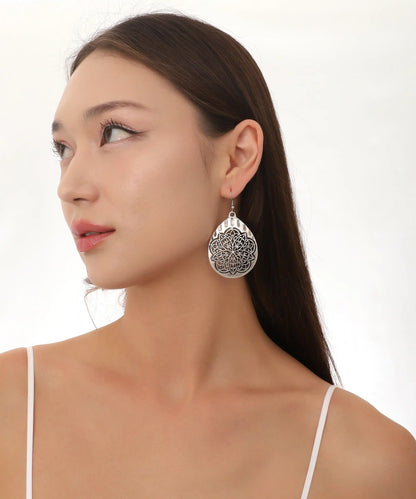 Silver Plated Textured Boho Earrings