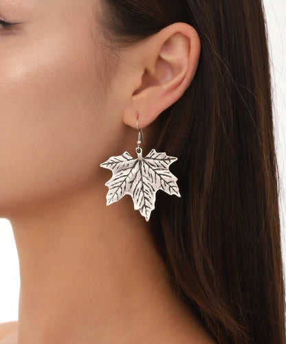 Silver Plated Leaf Earrings