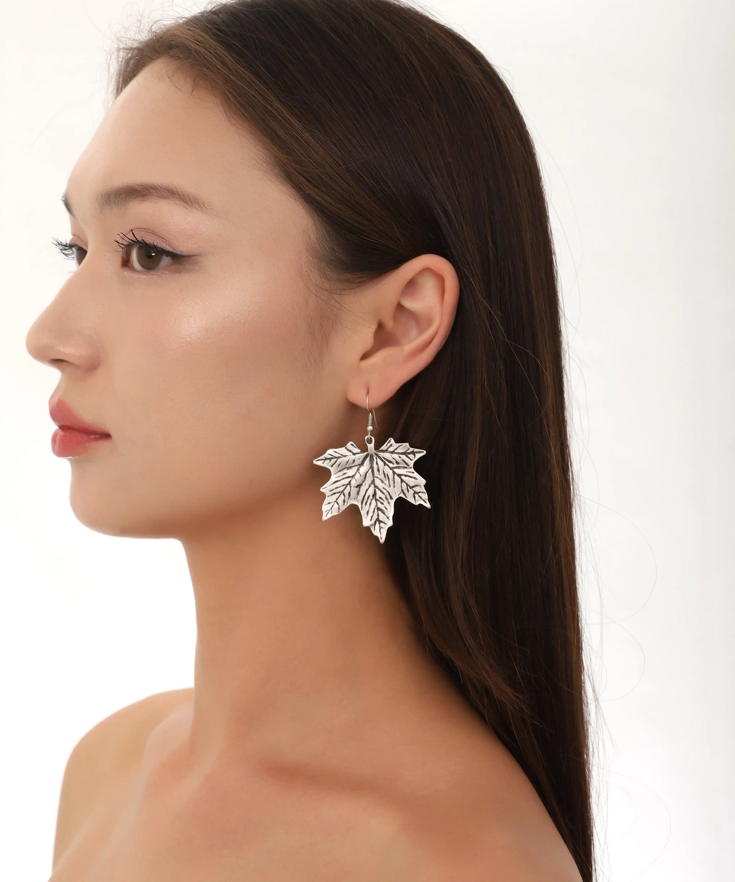 Silver Plated Leaf Earrings