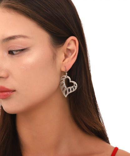 Silver Plated Heart Women Earrings