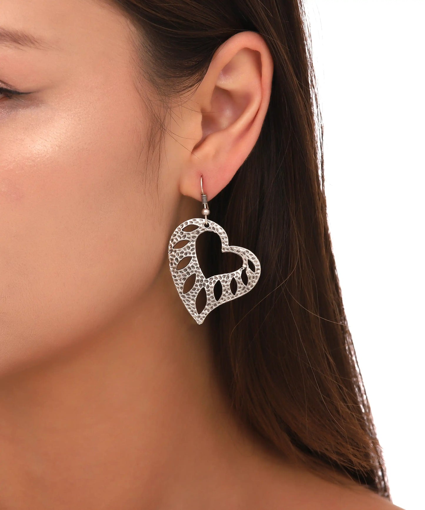 Silver Plated Heart Women Earrings