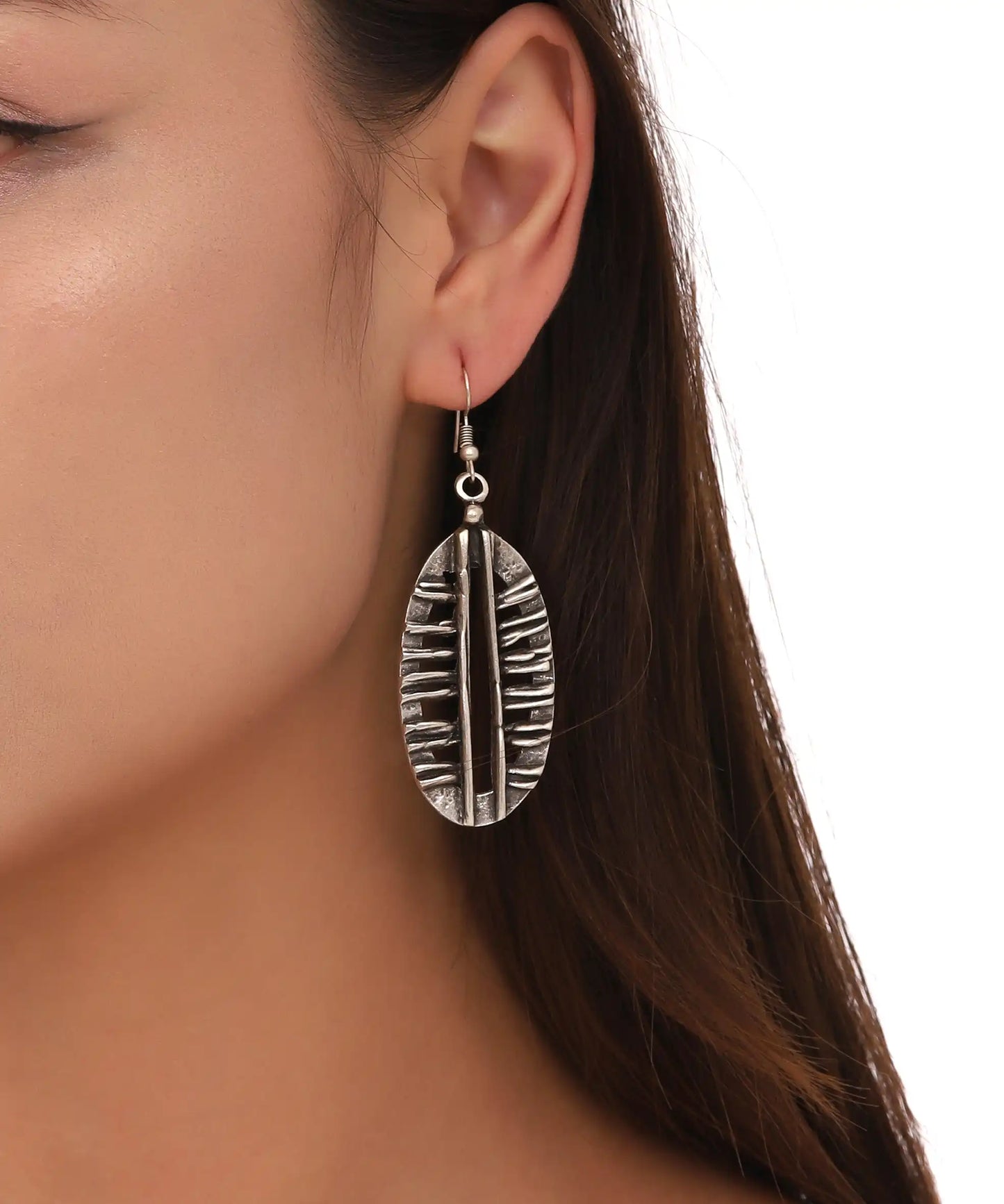 Silver Plated Textured Boho Earrings