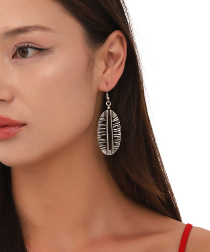 Silver Plated Textured Boho Earrings