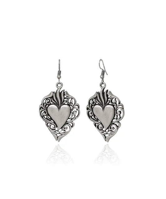 Silver Plated Heart Women Earrings