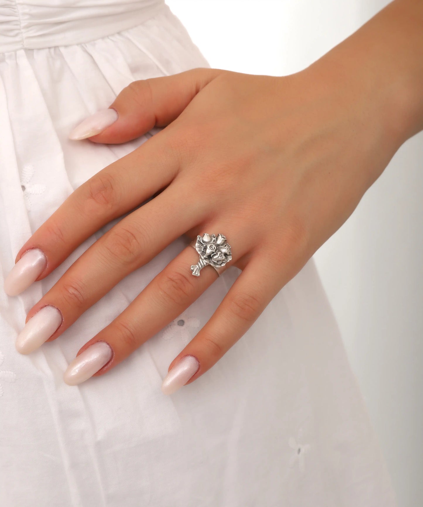 Silver Plated Bouquet Ring