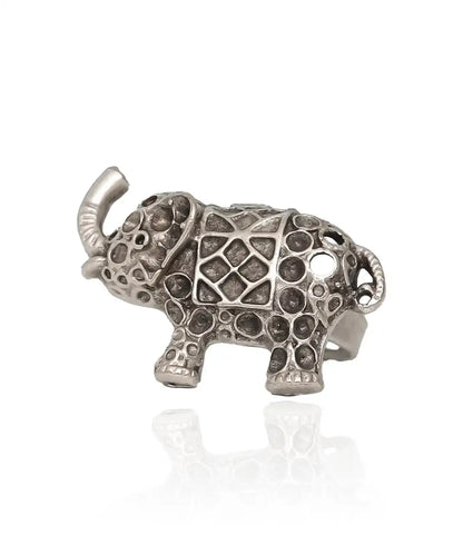 Silver Plated Elephant Ring