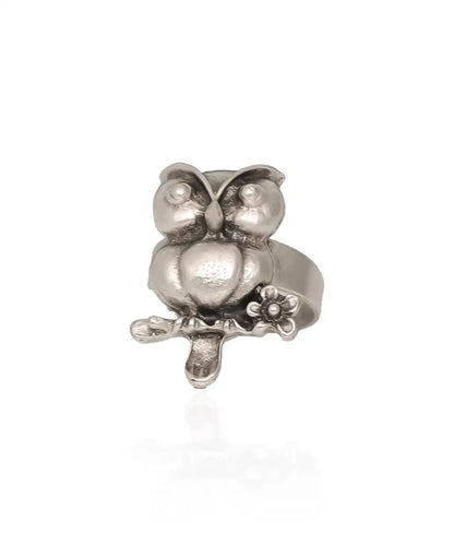 Silver Plated Owl Ring