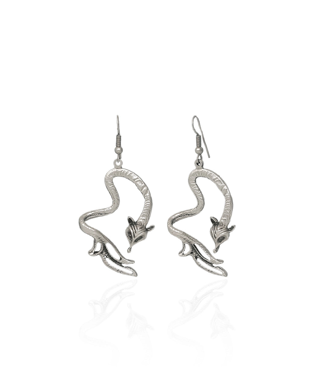 Silver Plated Fox Earrings