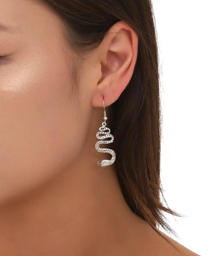 Silver Plated Snake Earrings