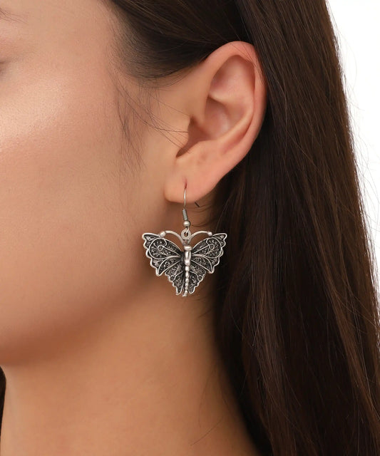 Silver Plated Butterfly Earrings