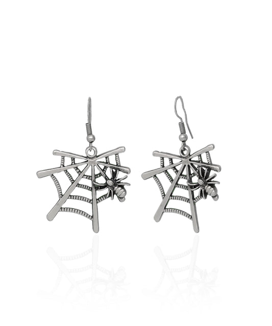 Silver Plated Spider Earrings