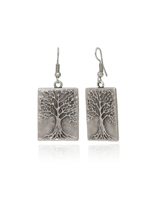 Silver Plated Life of Tree Earrings