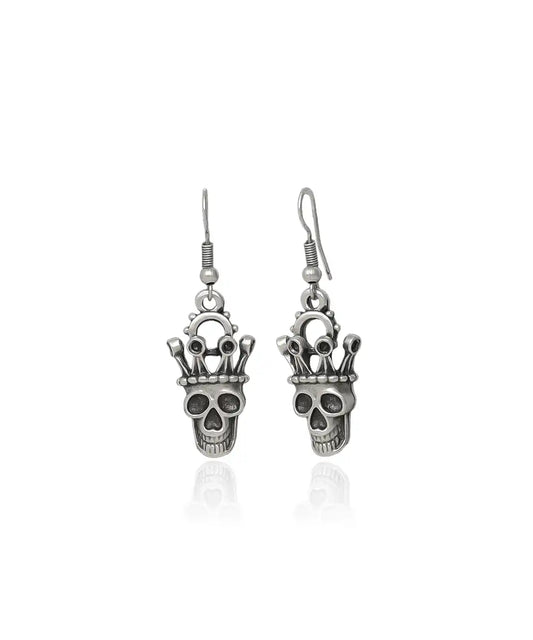 Silver Plated Skull Women Earrings