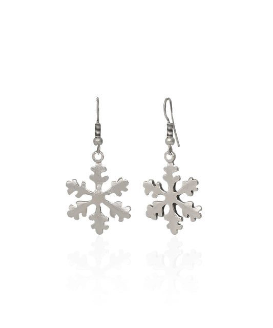 Silver Plated Snowflake Earrings