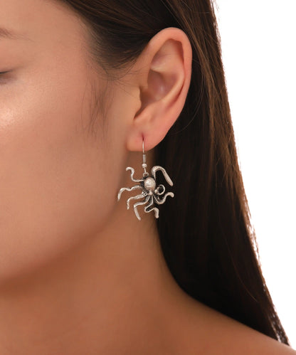 Silver Plated Spider Earrings