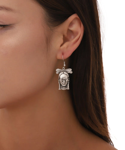 Silver Plated Textured Women Earrings