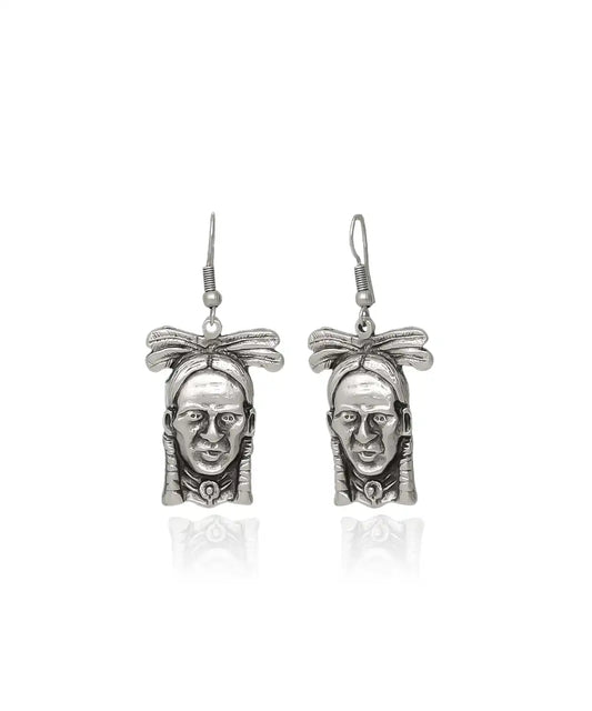 Silver Plated Textured Women Earrings